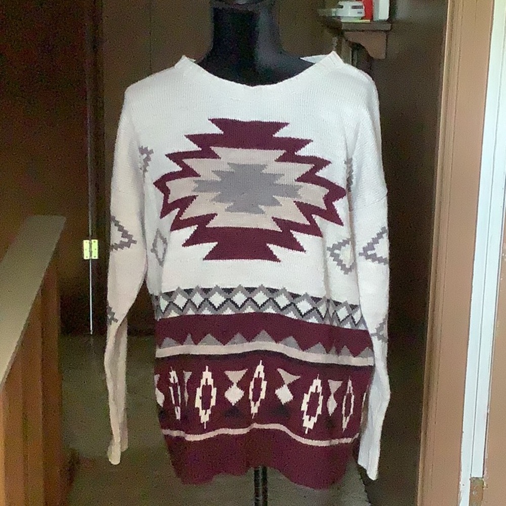Geometric Pattern Sweater By American Eagle Outfi… - image 1